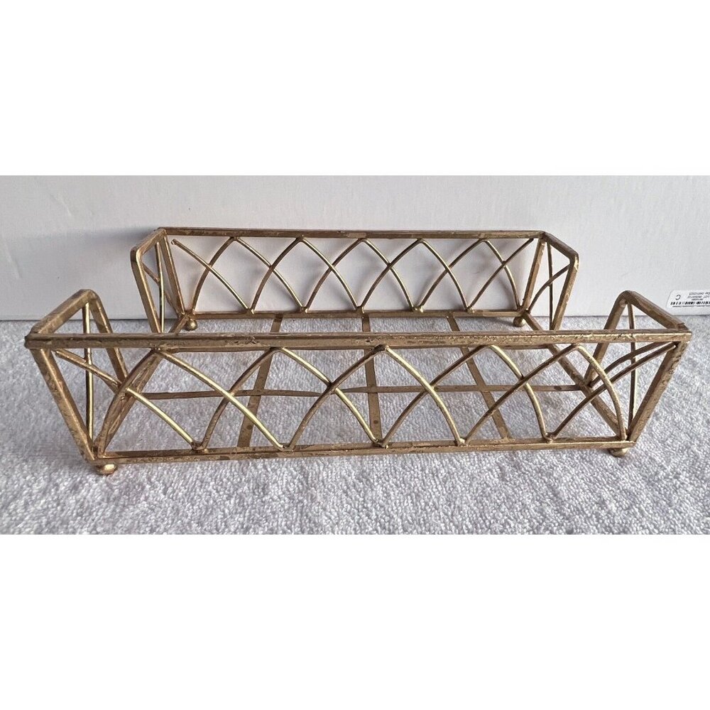 Dinner Napkin Guest Towel Holder Gold Rectangle Elegant Classic